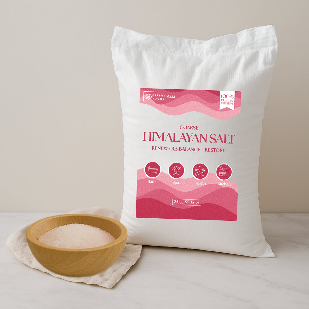 Bulk Himalayan Pink Salt Fine - Natural Mineral Salt | 25Kg