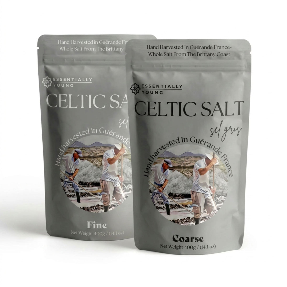 Celtic Sea Salt Bundle – Coarse & Fine 2 x 400g
