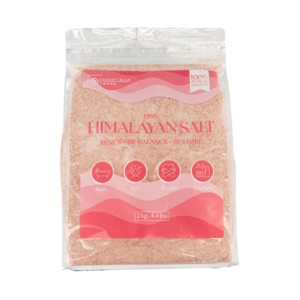 Fine Himalayan Salt - Detox, Cooking & Spa Use - 2Kg | Essentially Young