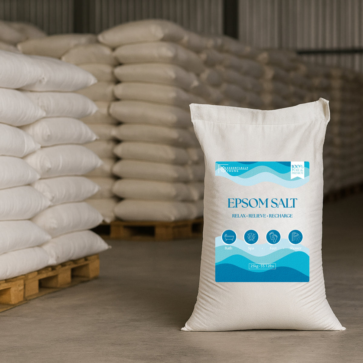 Bulk Epsom Salt ultra fine (Bitter Salz) -Mined from natural deposits in Germany- FCC Grade-imported from Germany | 25kg