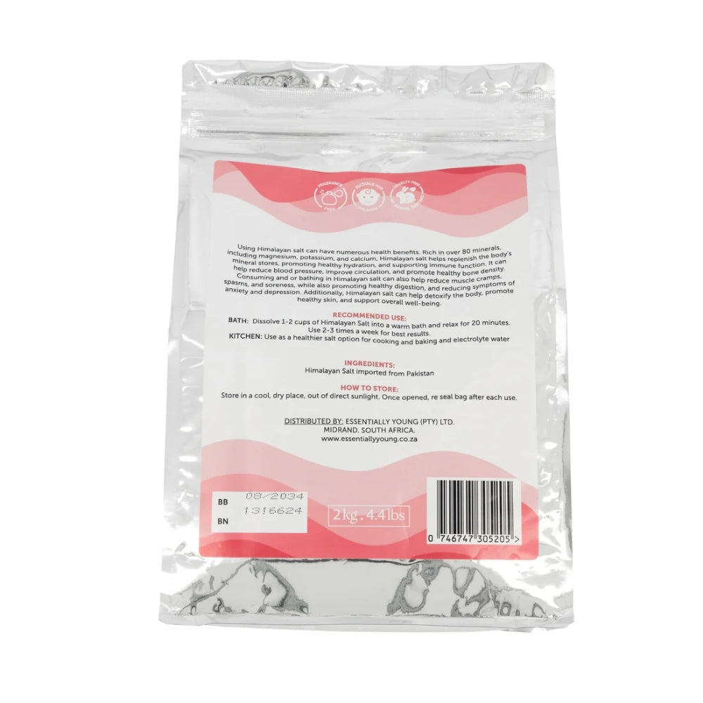 Fine Himalayan Salt - Detox, Cooking & Spa Use - 2Kg | Essentially Young