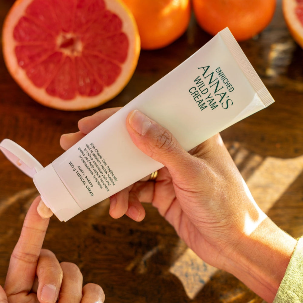 Menstrual & Menopause Relief Cream - Wild Yam, Herbal Extracts | ANNA'S