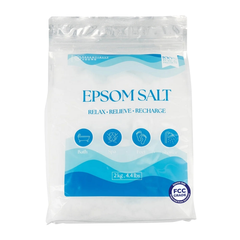 Epsom Salt mined from natural deposits in Germany FCC FOOD GRADE - Muscle Recovery & Detox Soak | 2Kg