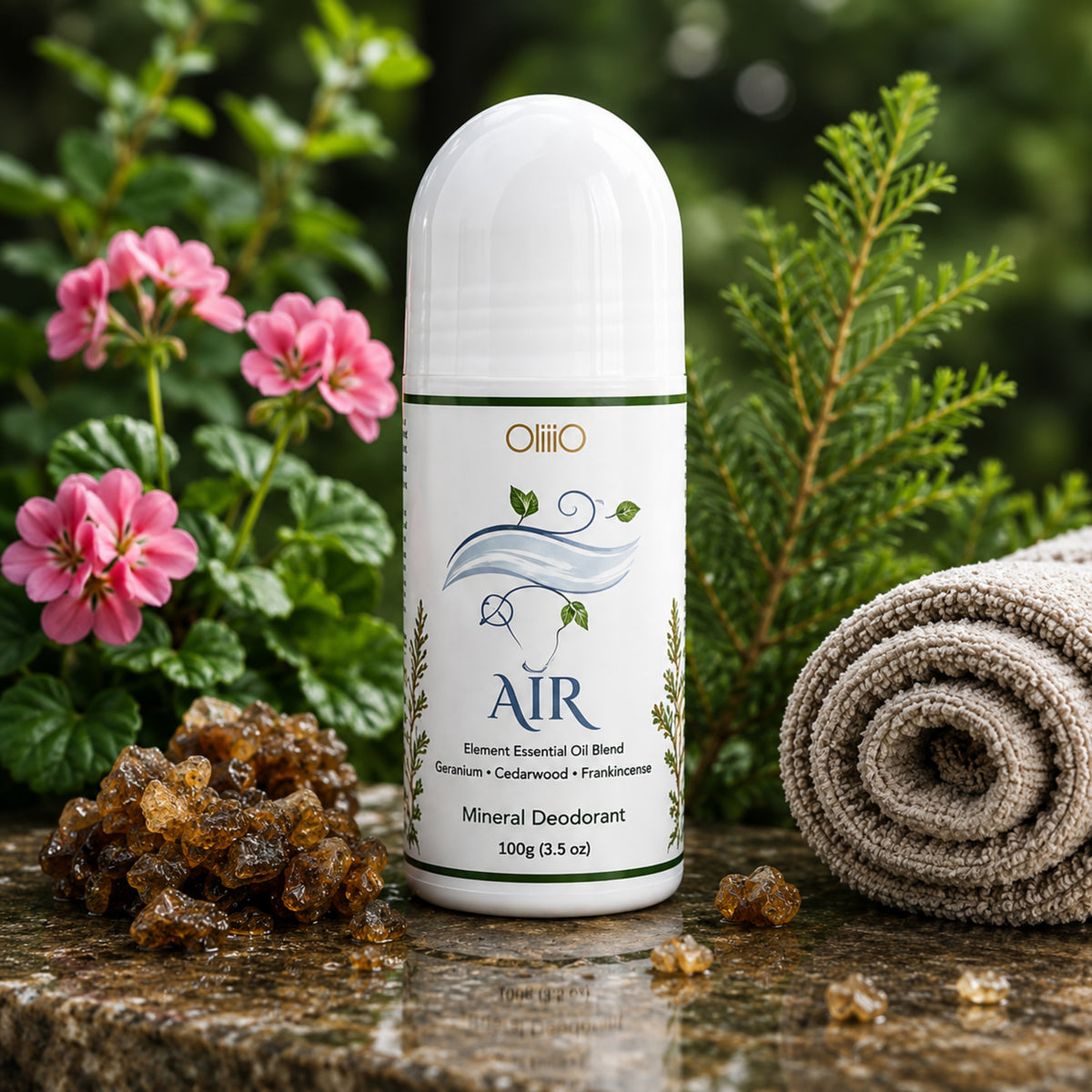 Roll On Mineral Deodorant – EARTH Geranium, Cedarwood & Frankincense 100g