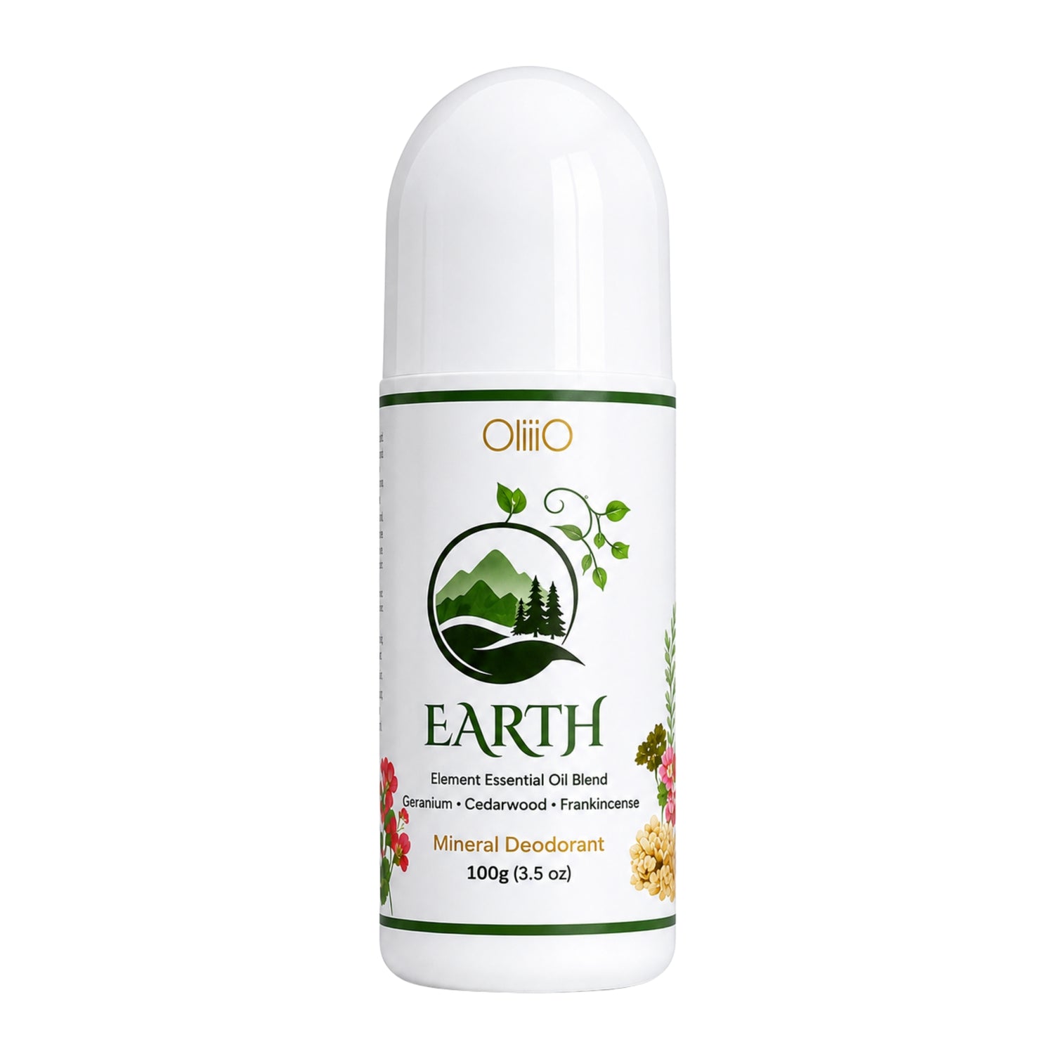 Roll On Mineral Deodorant – EARTH Geranium, Cedarwood & Frankincense 100g