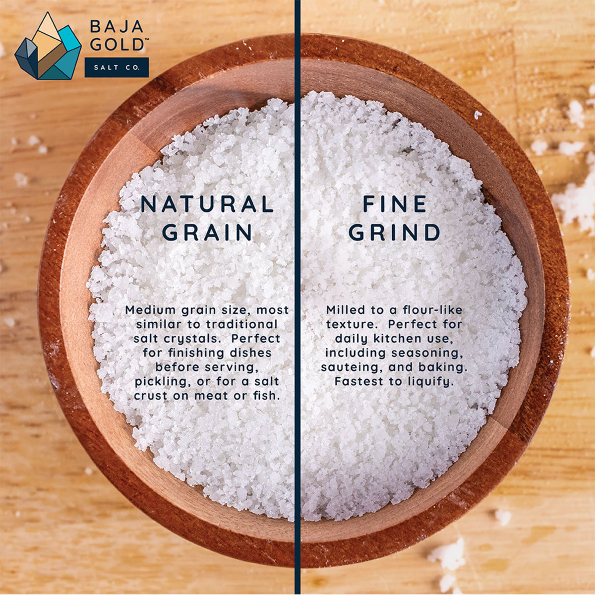 Mineral Sea Salt - Fine Grind, Unrefined, Trace Minerals | AUTHENTIC BAJA GOLD