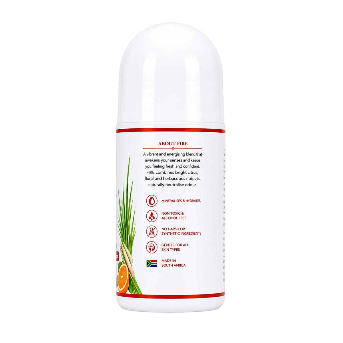 Roll On Mineral Deodorant – FIRE Geranium, Orange & Lemongrass 100g