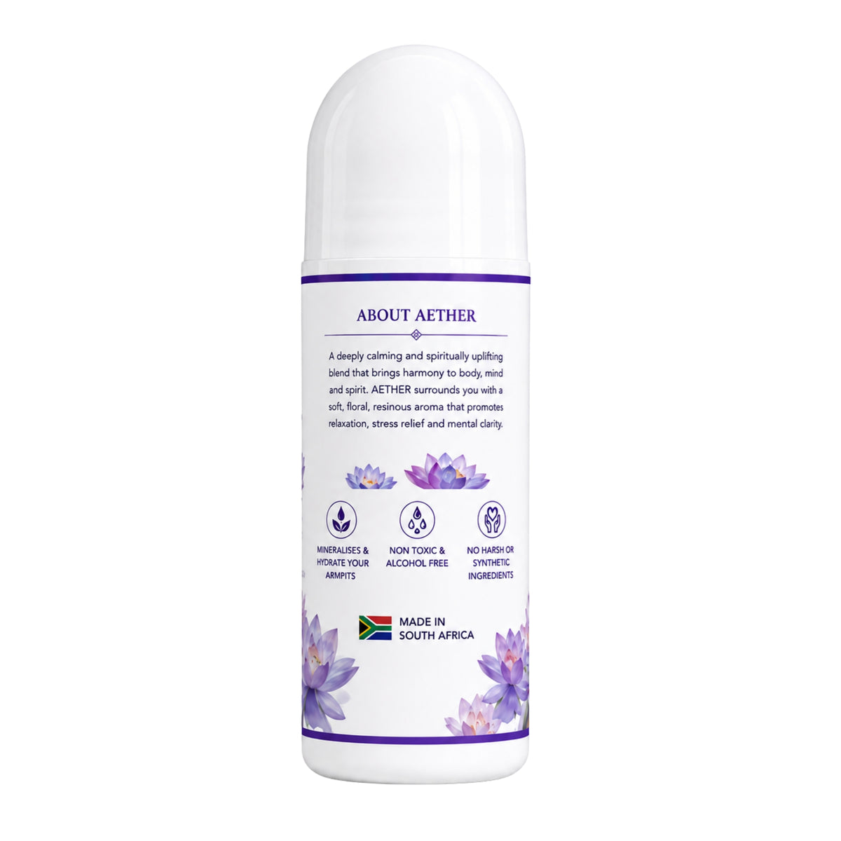 Roll On Mineral Deodorant – AETHER Frankincense, Myrrh & Blue Lotus 100g