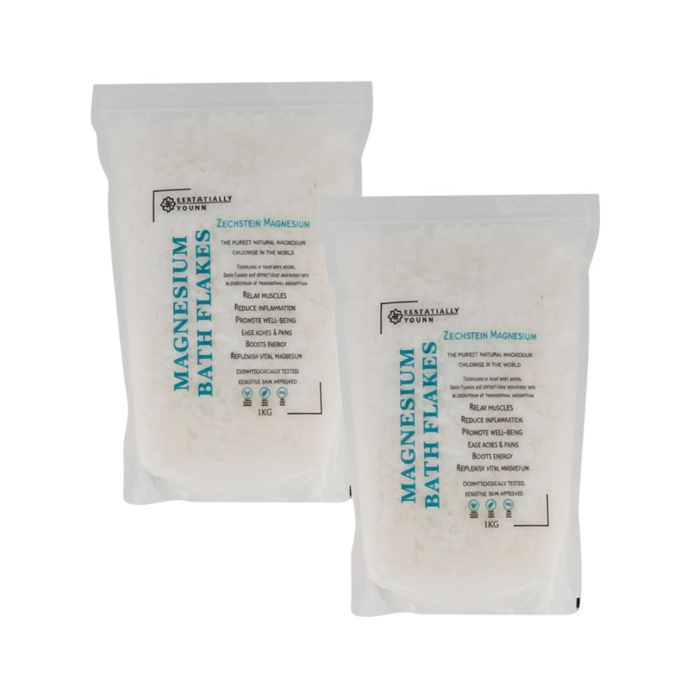 Magnesium Bath Flakes Bundle | Resealable Packets | 2 x 1kg