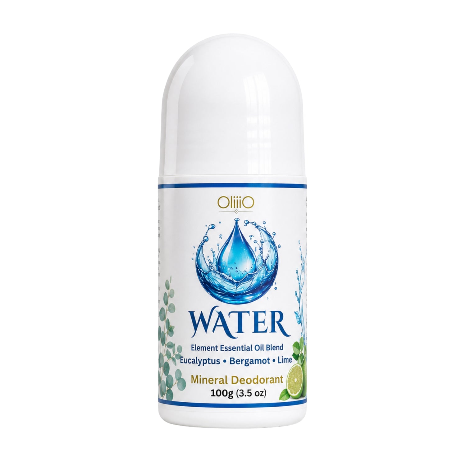 Roll On Mineral Deodorant – WATER Eucalyptus, Bergamot & Lime 100g