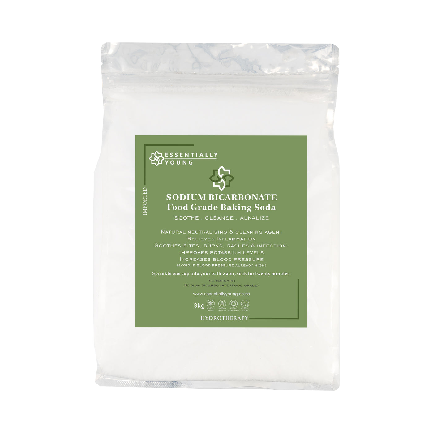 3KG SODIUM BICARBONATE FOOD GRADE (Baking Soda) — Essentially Young